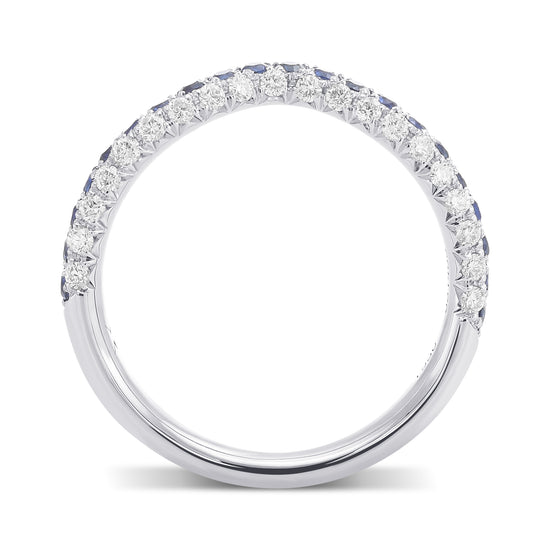 Sapphire & Diamond Wedding Band