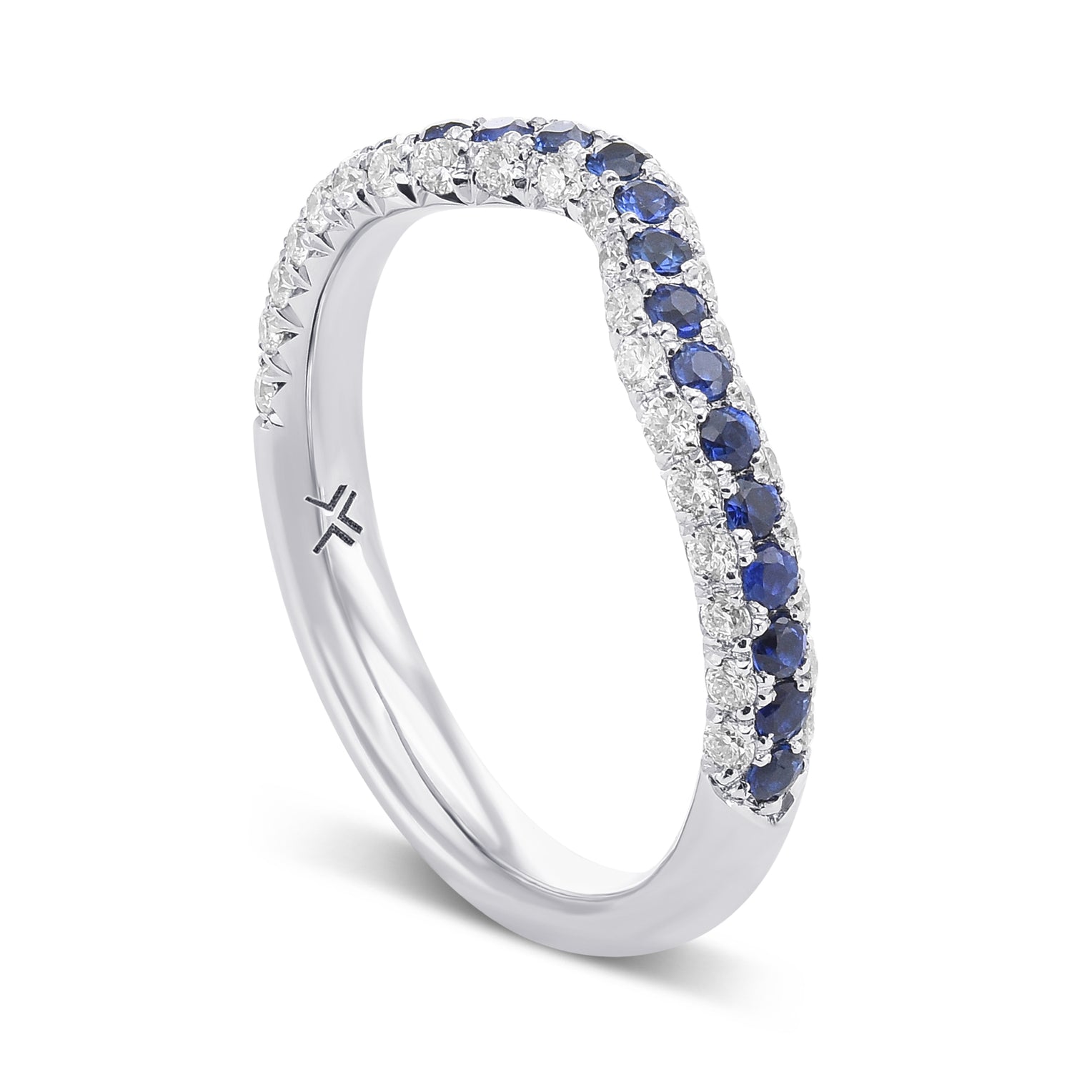 Sapphire & Diamond Wedding Band