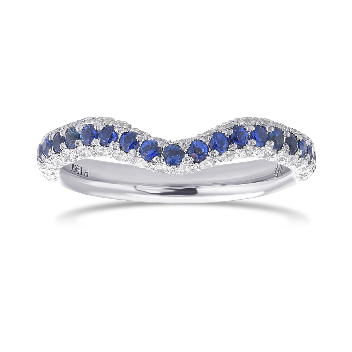 Sapphire & Diamond Wedding Band