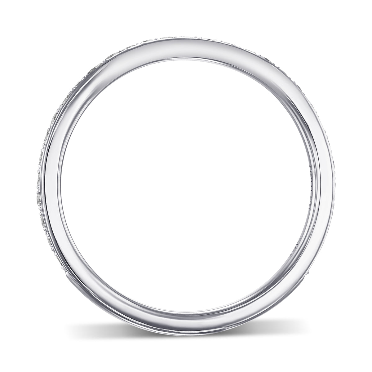  Closed-Pave Half Eternity Contoured Diamond Wedding Band 