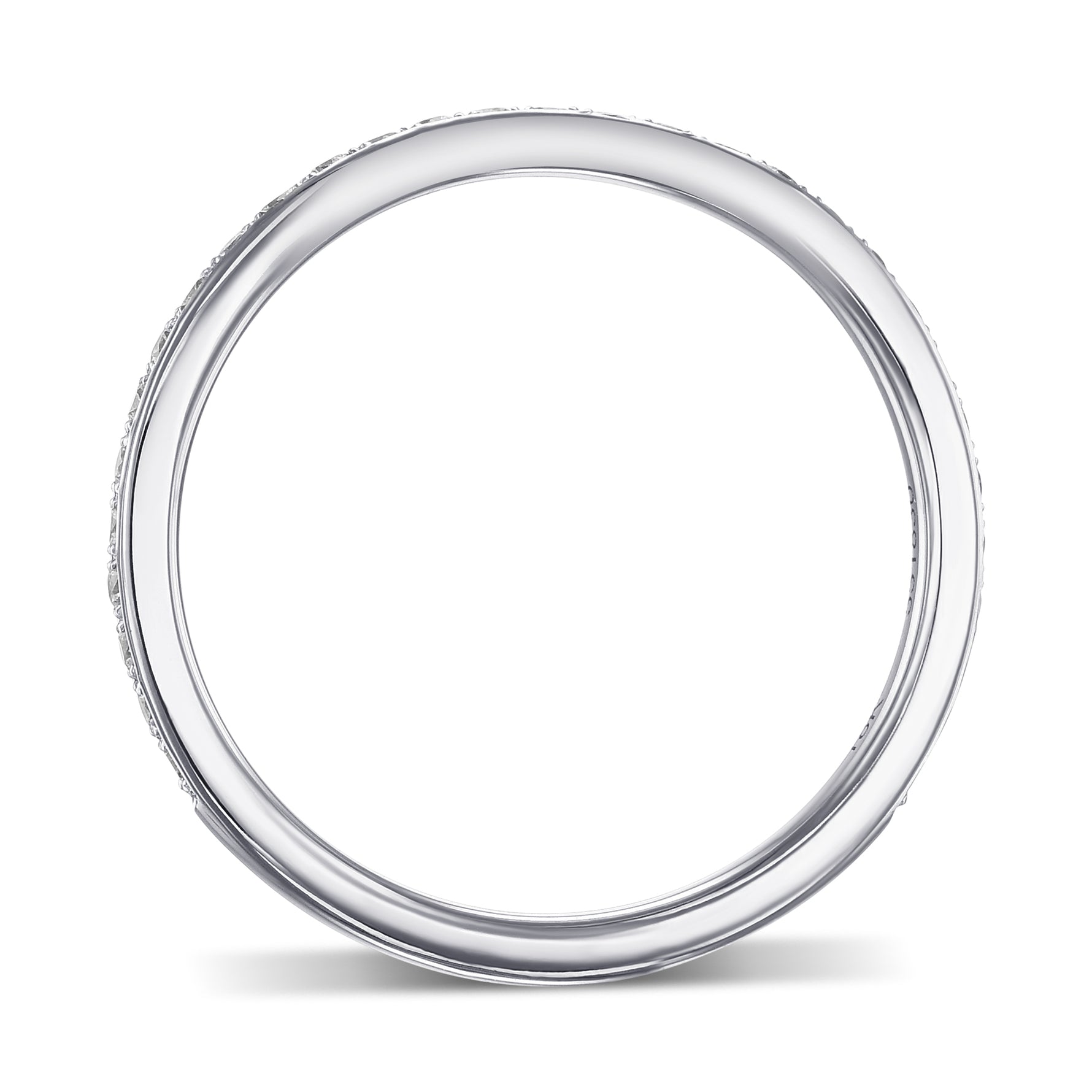  Closed-Pave Half Eternity Contoured Diamond Wedding Band 