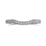  Closed-Pave Half Eternity Contoured Diamond Wedding Band 