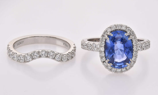 Oval Sapphire Regal Halo Wedding & Engagement Rings