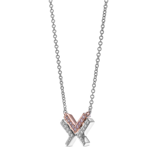Fancy Pink and White Diamond Leibish Logo Pave Pendant
