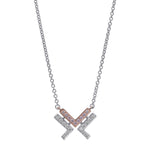 Fancy Pink and White Diamond Leibish Logo Pave Pendant