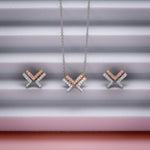 Fancy Pink and White Diamond Leibish Logo Pave Pendant