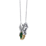  Green Emerald Leibish Logo Pave Pendant