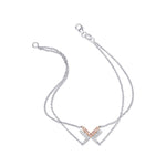 Fancy Pink and White Pave Diamond Leibish Logo Bracelet