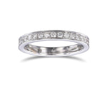 Round Brilliant Diamond Half Eternity Pave Set Wedding Ring