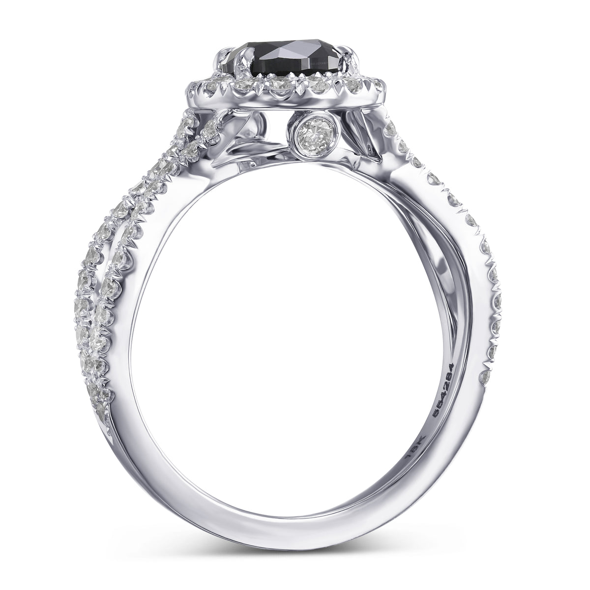 Fancy Black Pear Halo Diamond Ring