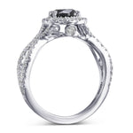 Fancy Black Pear Halo Diamond Ring