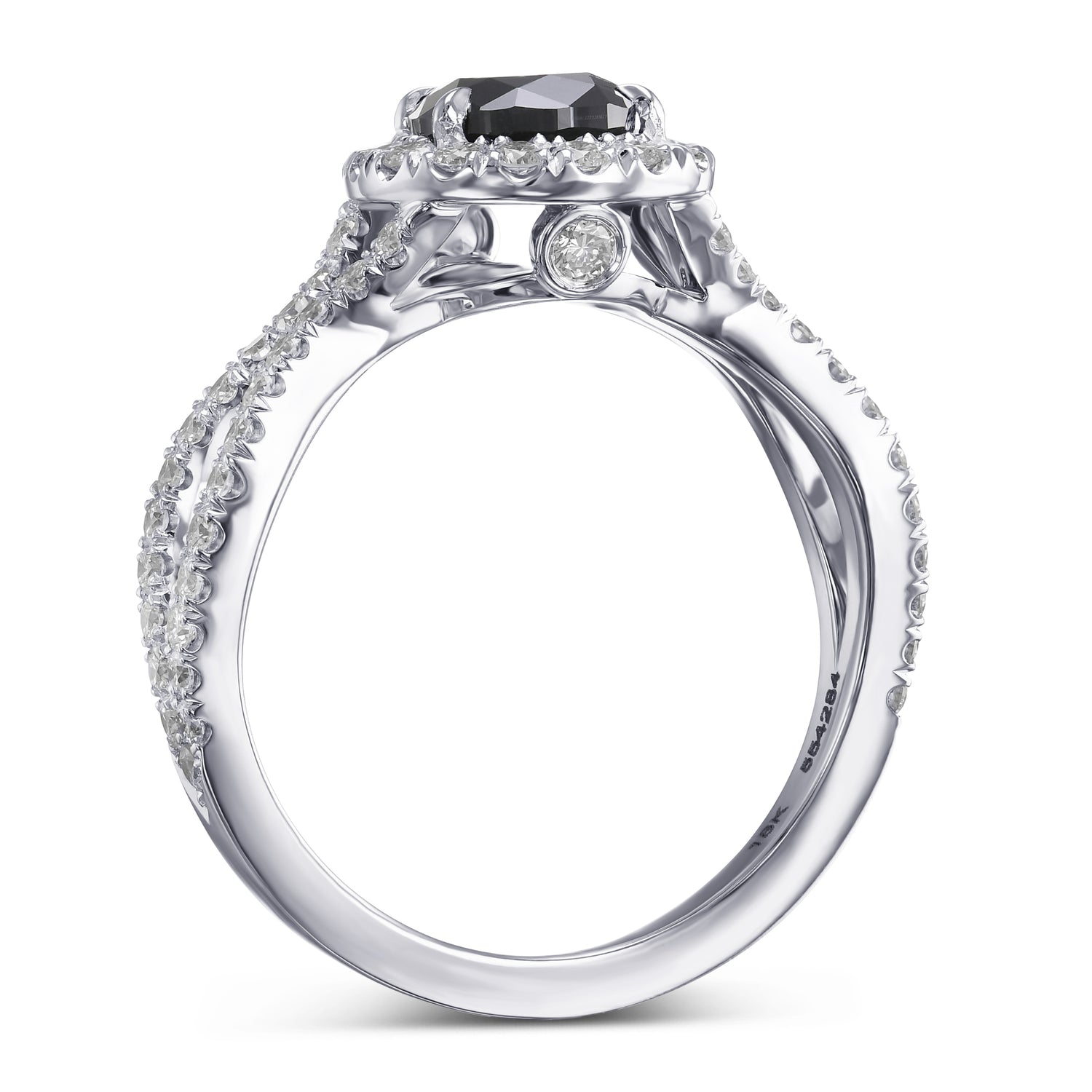 Fancy Black Pear Halo Diamond Ring