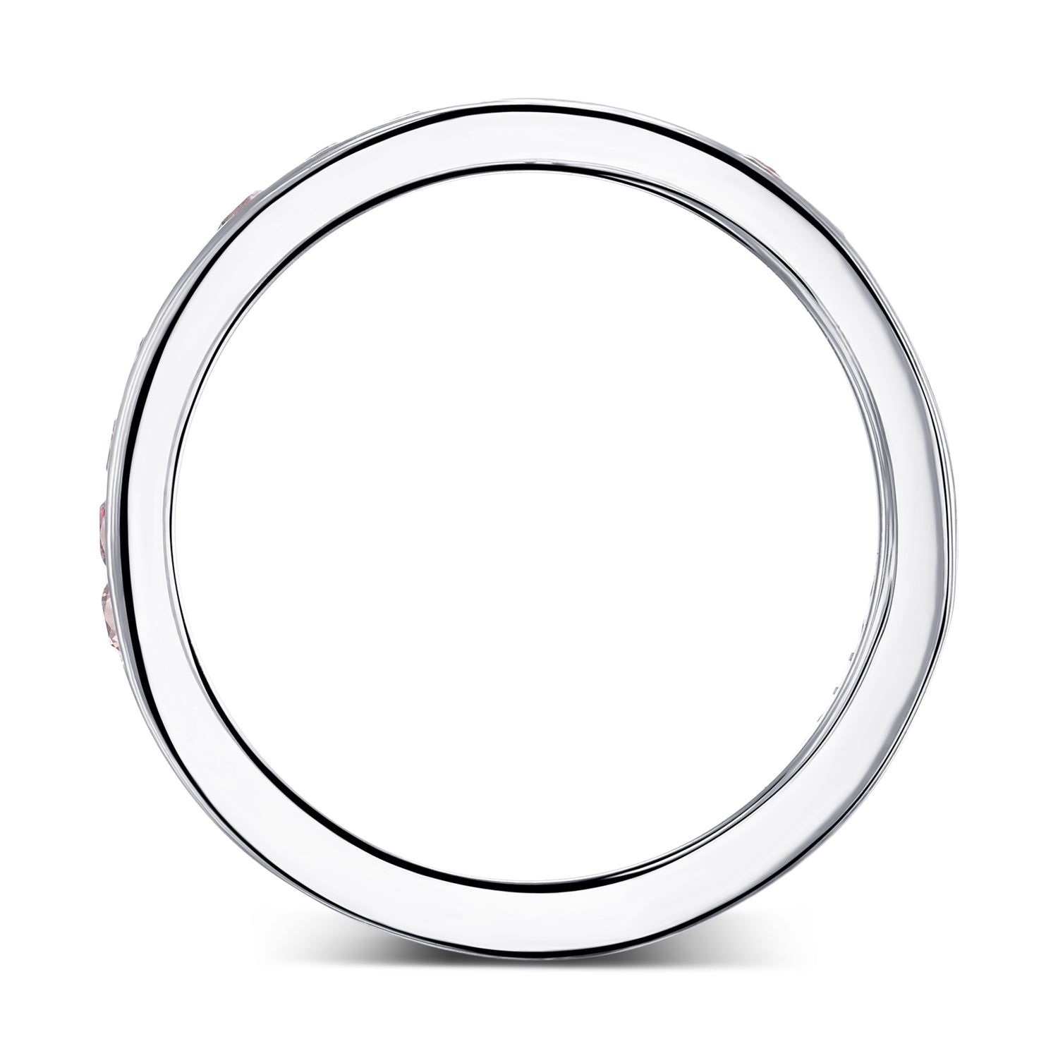 Fancy Pink Diamond Half Eternity Ring