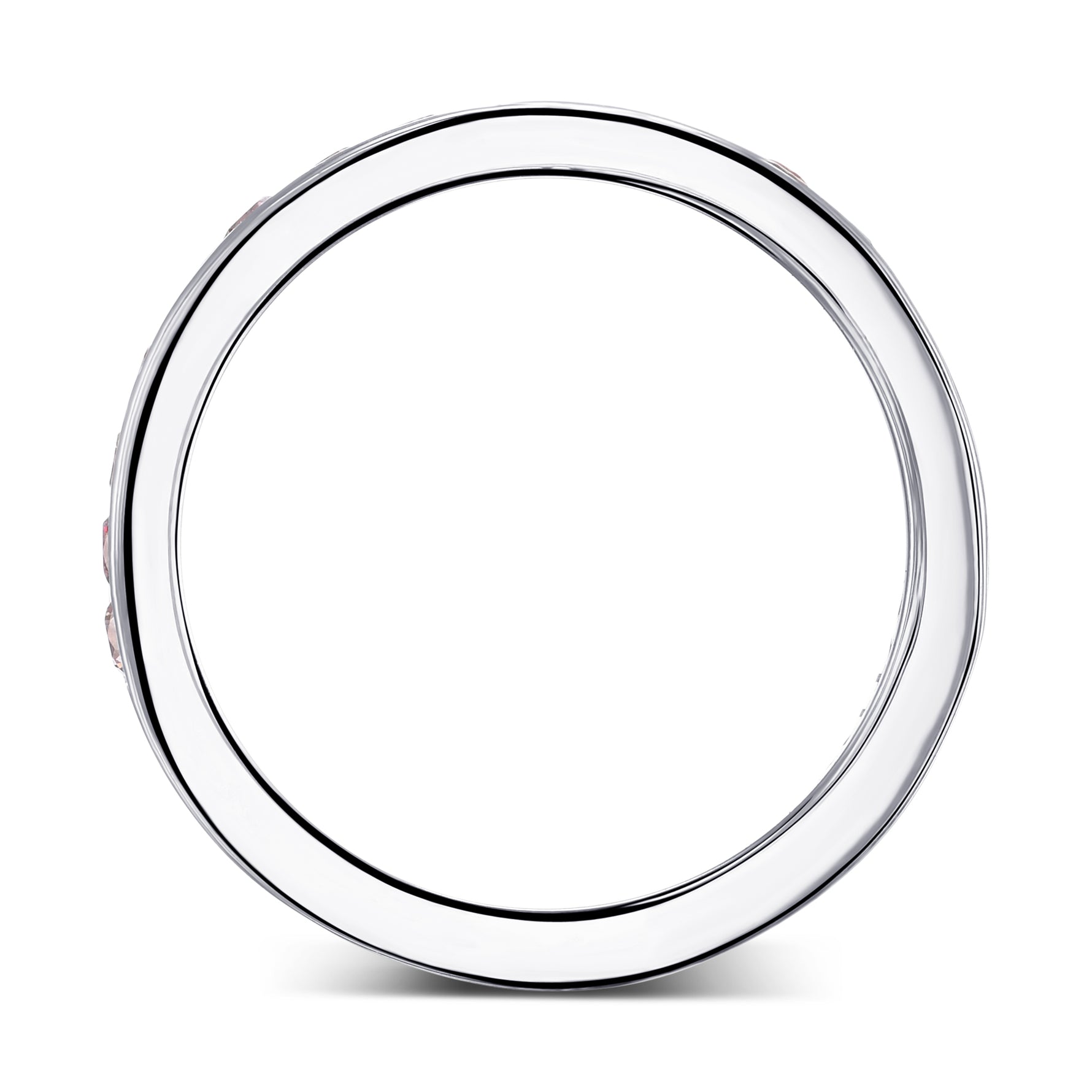 Fancy Pink Diamond Half Eternity Ring