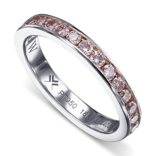 Fancy Pink Diamond Half Eternity Ring