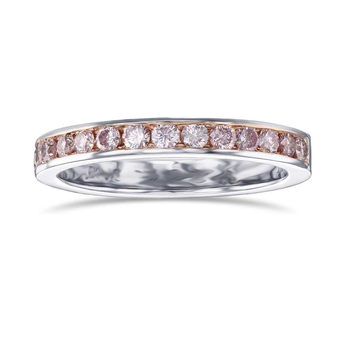 Fancy Pink Diamond Half Eternity Ring