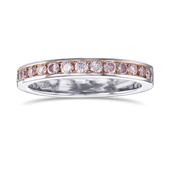 Fancy Pink Diamond Half Eternity Ring