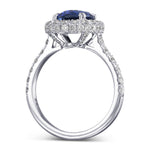 Oval Sapphire and Diamond Regal Halo Ring