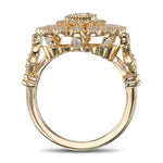 Fancy Yellow Double Halo Diamond Ring