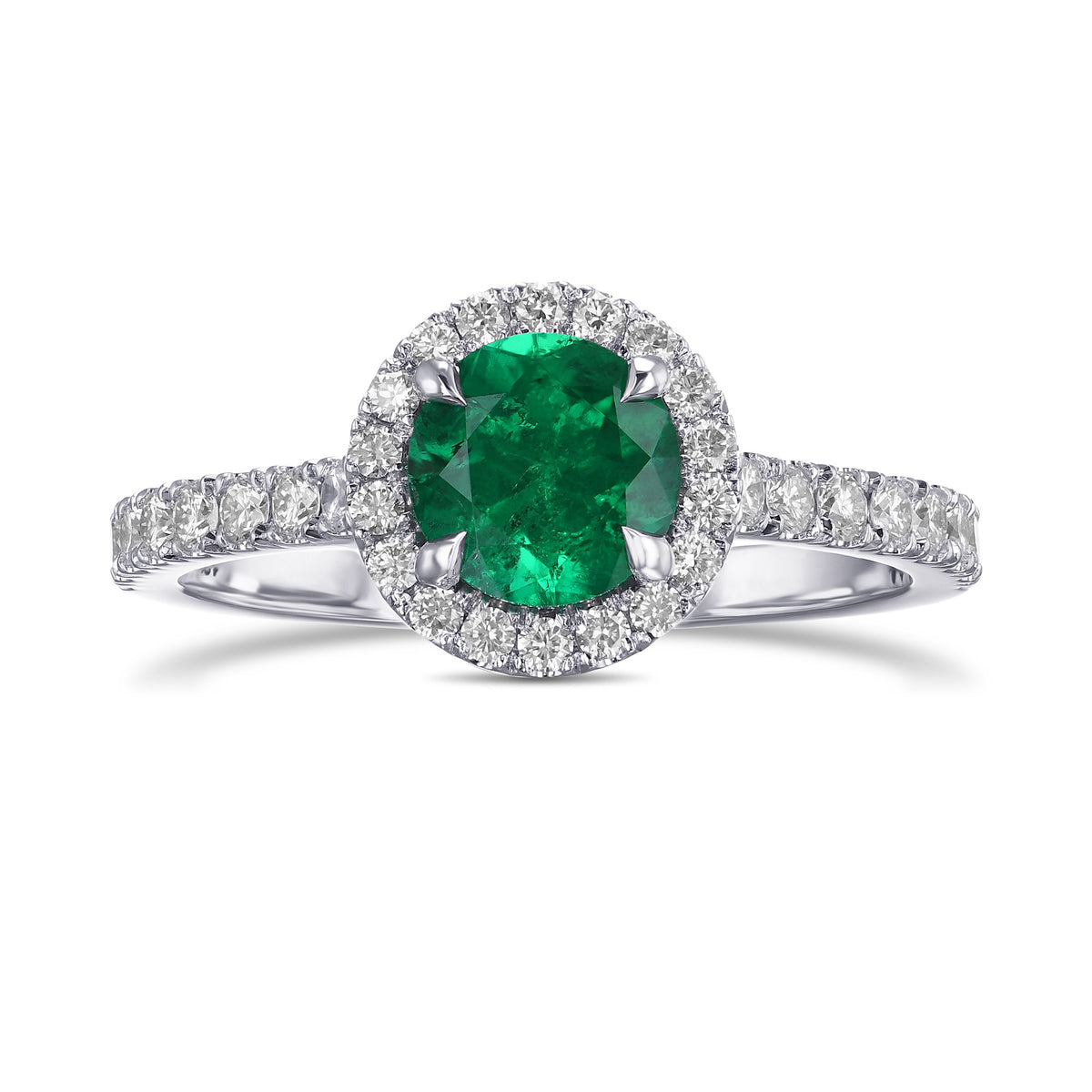 Round Muzo Emerald Halo Ring
