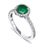 Round Muzo Emerald Halo Ring