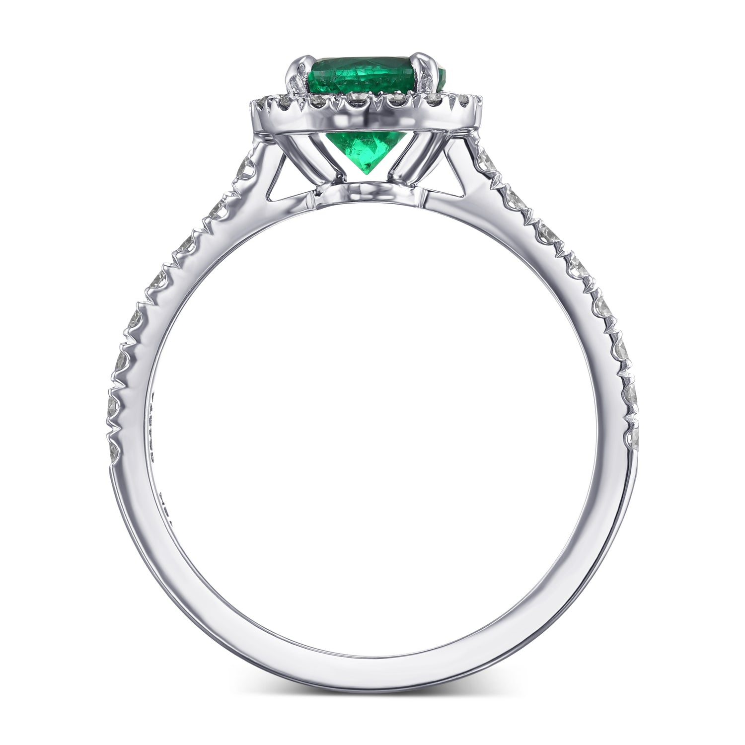 Round Muzo Emerald Halo Ring