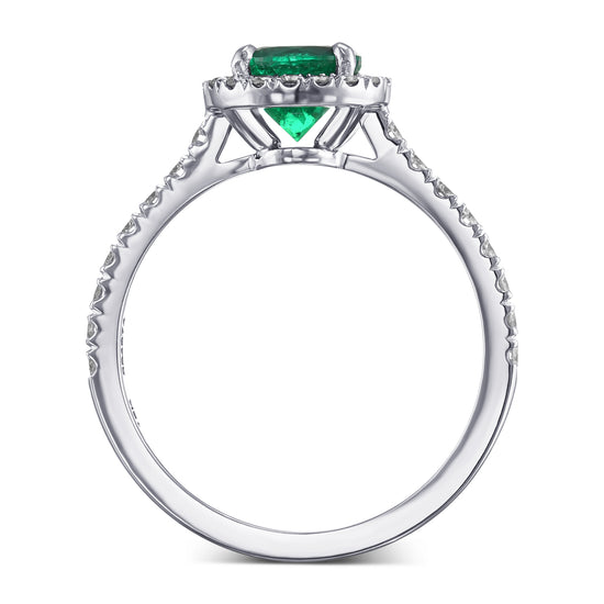 Round Muzo Emerald Halo Ring