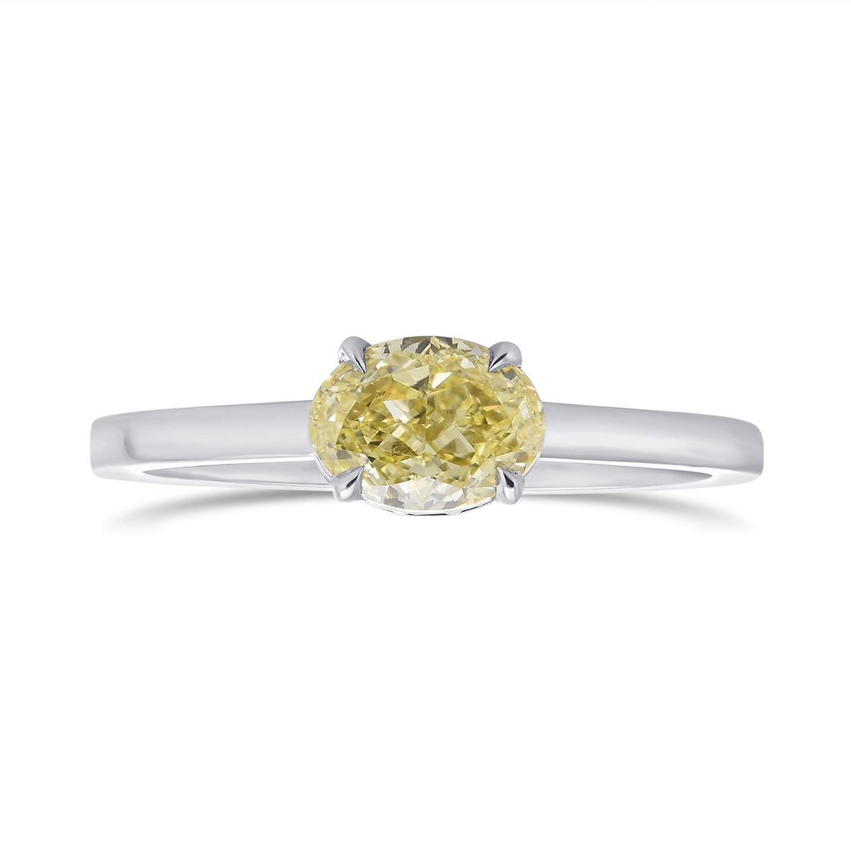 Fancy Yellow Oval Solitaire Ring