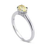 Fancy Yellow Oval Solitaire Ring