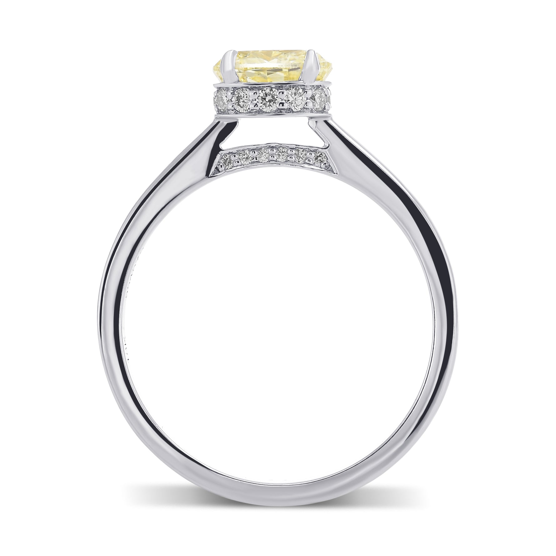 Fancy Yellow Oval Solitaire Ring
