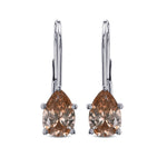 Fancy Yellowish-Brown Pear Drop Earrings