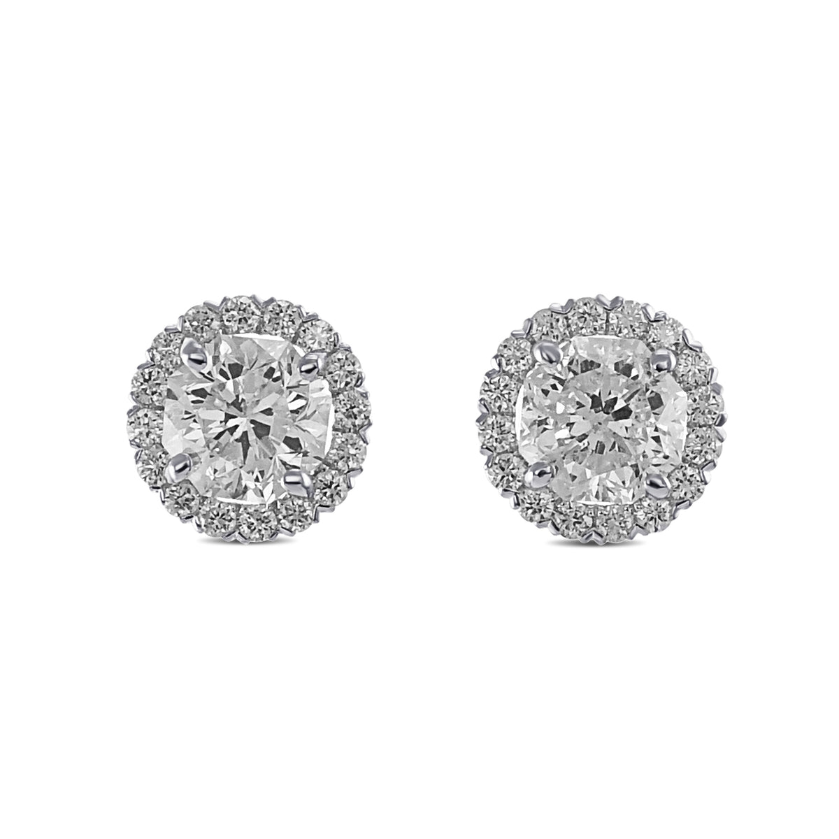 "88 Cut" Diamond Halo Earrings