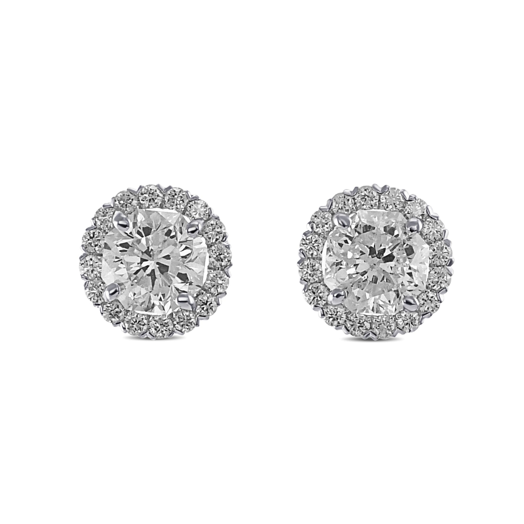 "88 Cut" Diamond Halo Earrings