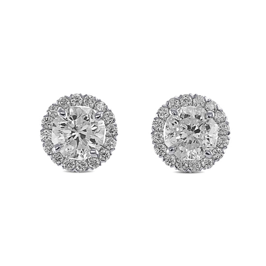 "88 Cut" Diamond Halo Earrings