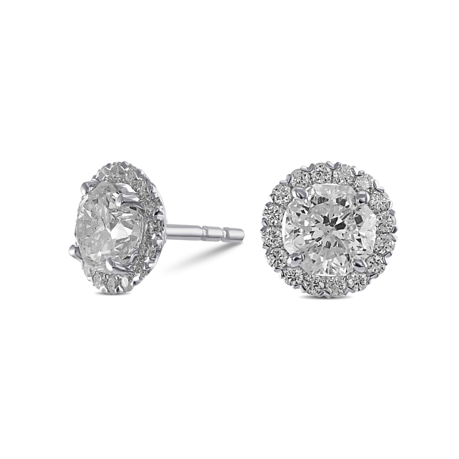 "88 Cut" Diamond Halo Earrings