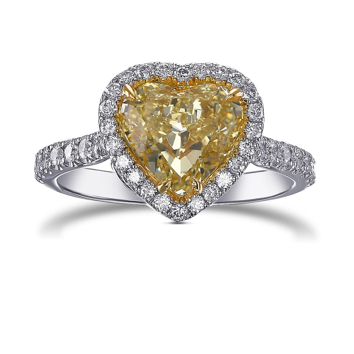 Fancy Light Yellow Heart Diamond Halo Ring