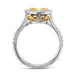 Fancy Light Yellow Heart Diamond Halo Ring