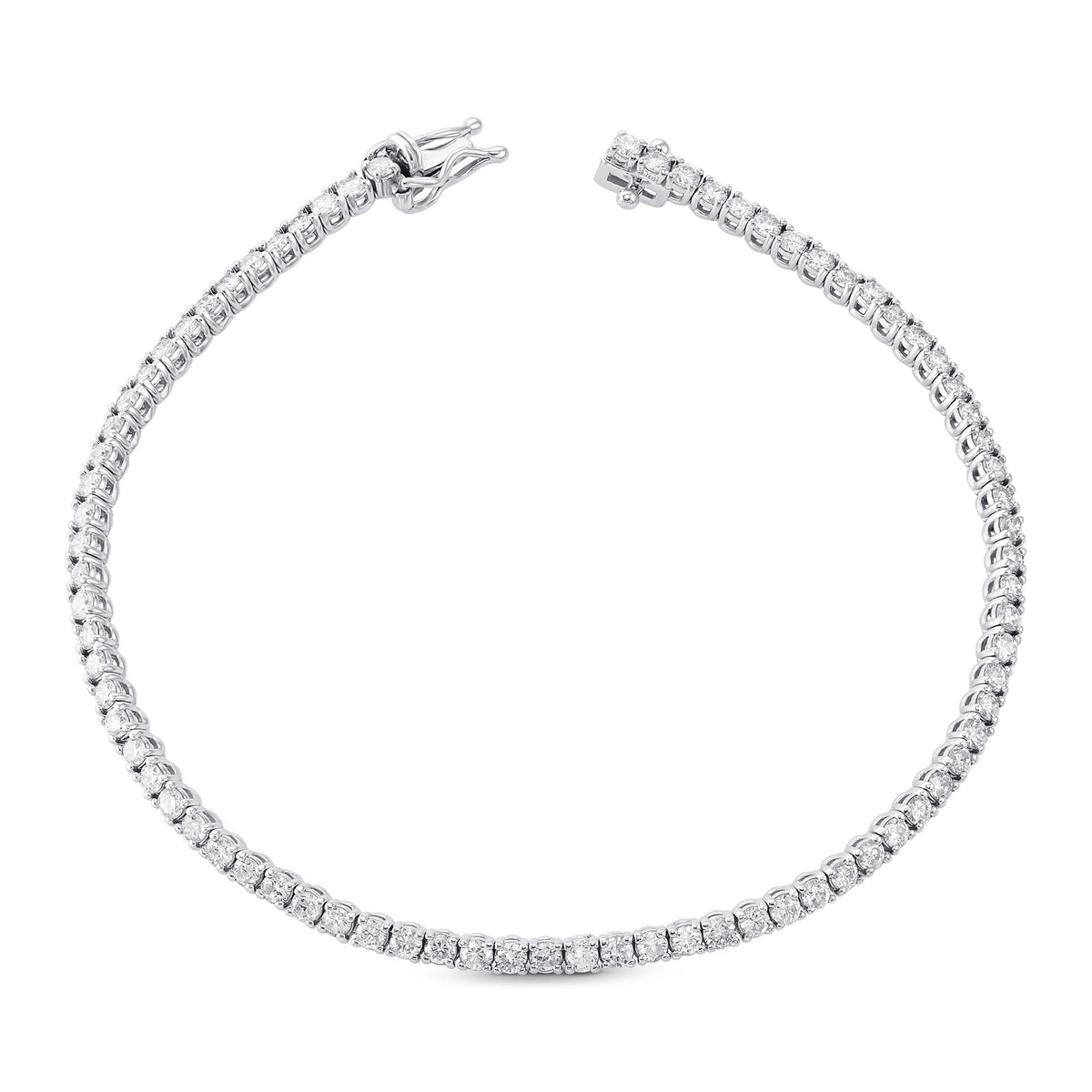 Round White Diamond Tennis Bracelet