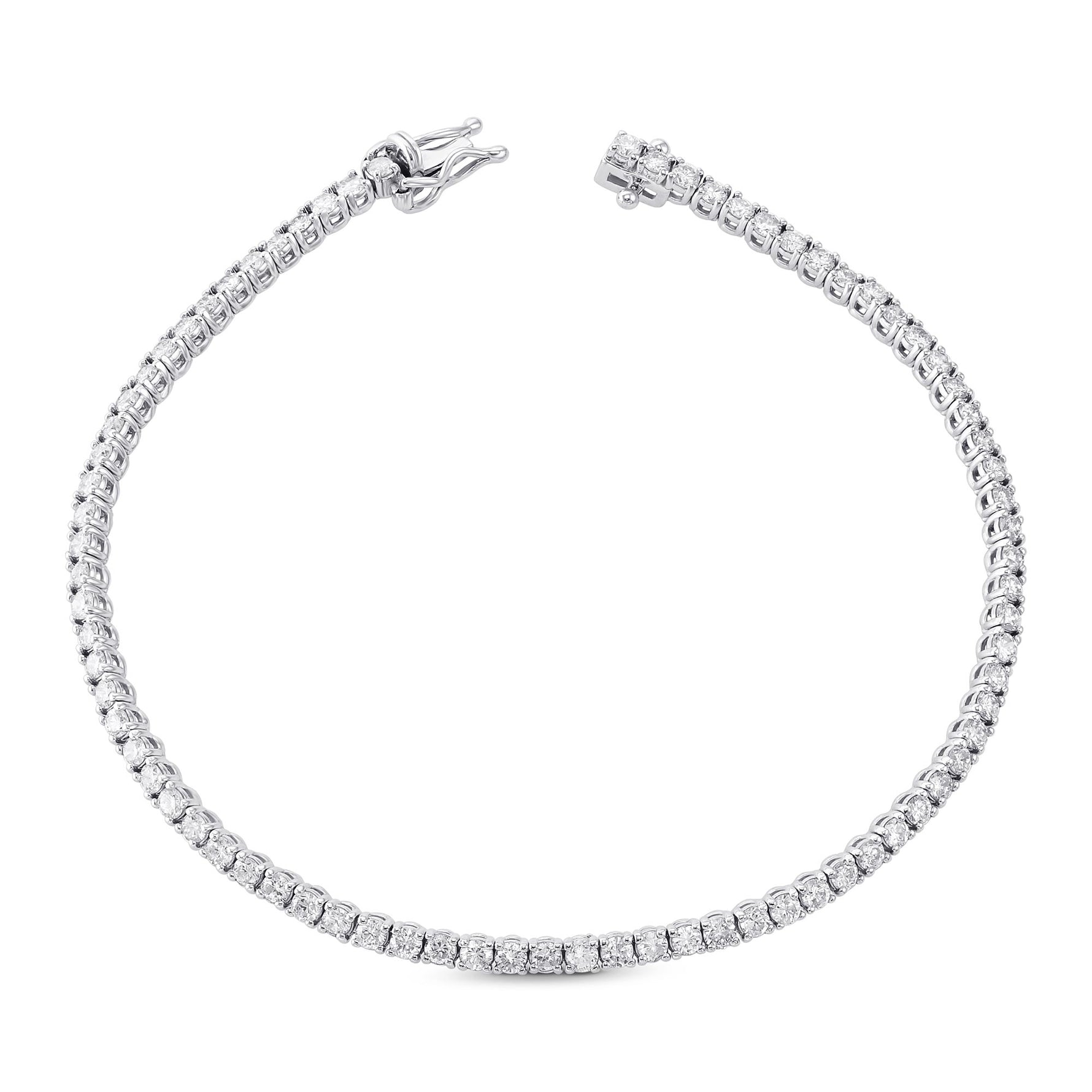 Round White Diamond Tennis Bracelet