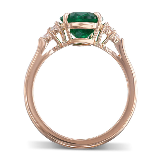 Pear Muzo Emerald Side Stone Ring