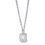 Oval White Sapphire Solitaire Pendant