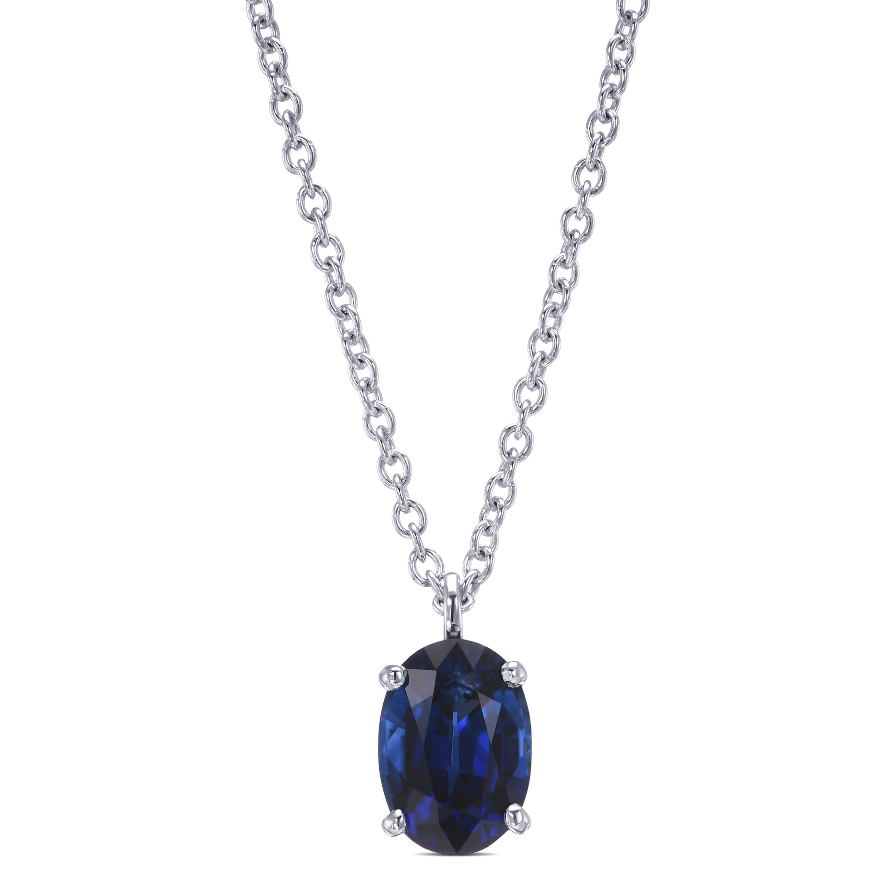 Oval Sapphire Solitaire Pendant
