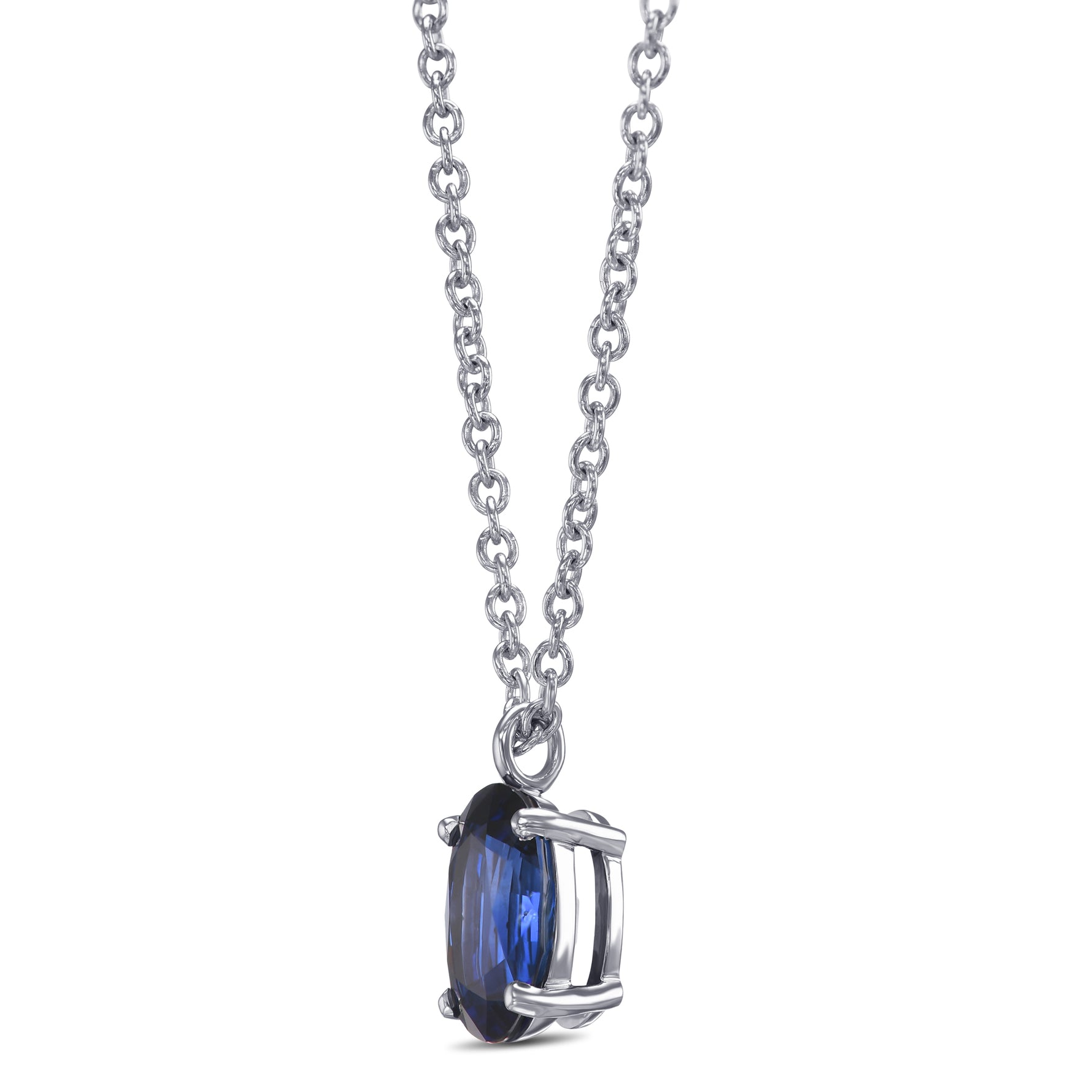 Oval Sapphire Solitaire Pendant