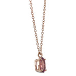 Oval Pink Tourmaline Solitaire Pendant