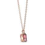 Oval Pink Tourmaline Solitaire Pendant