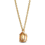 Oval Citrine Solitaire Pendant