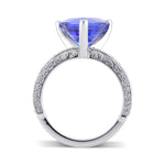 Trilliant Tanzanite Side-stone Ring
