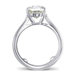 Oval Fancy Yellowish Green Solitaire Diamond Ring