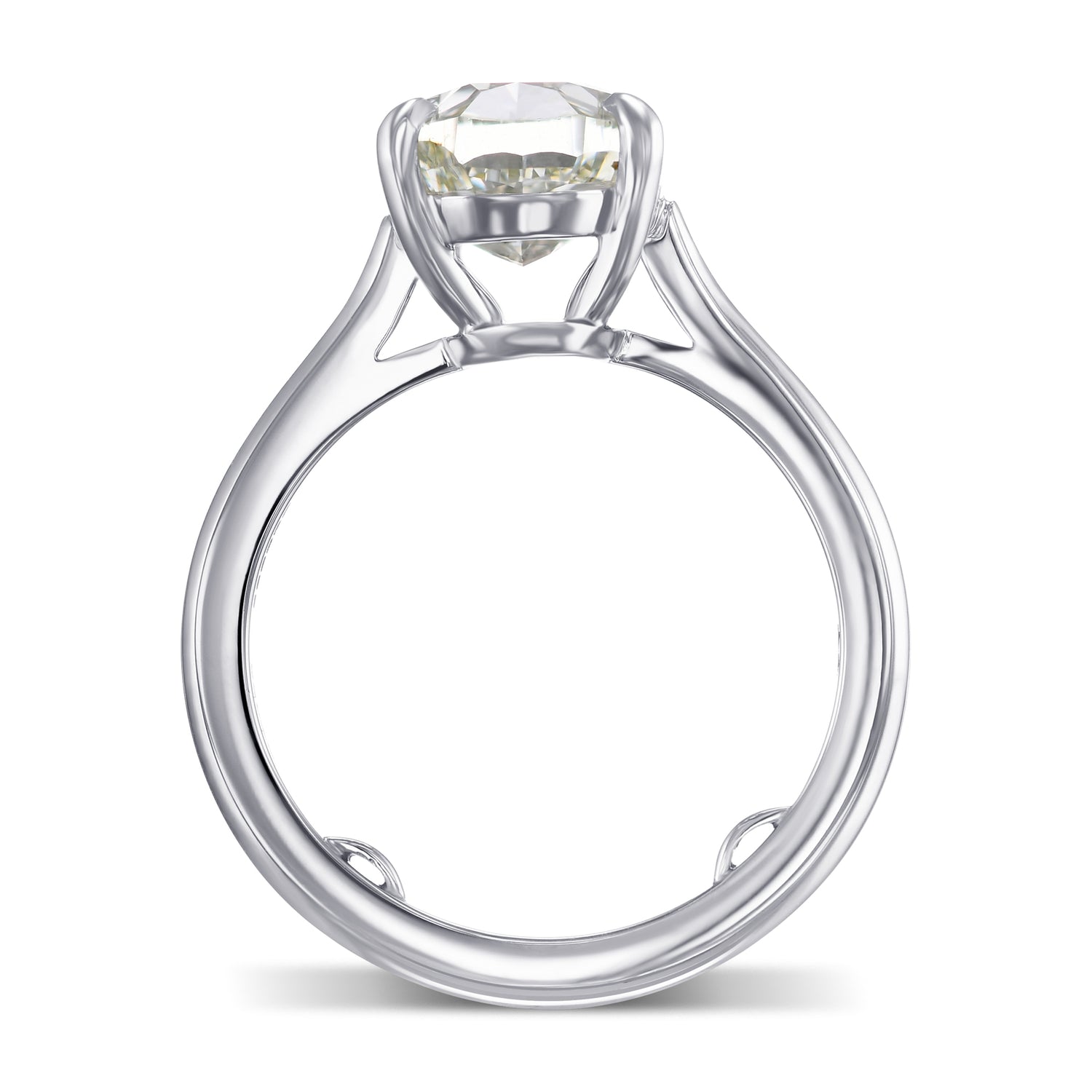 Oval Fancy Yellowish Green Solitaire Diamond Ring