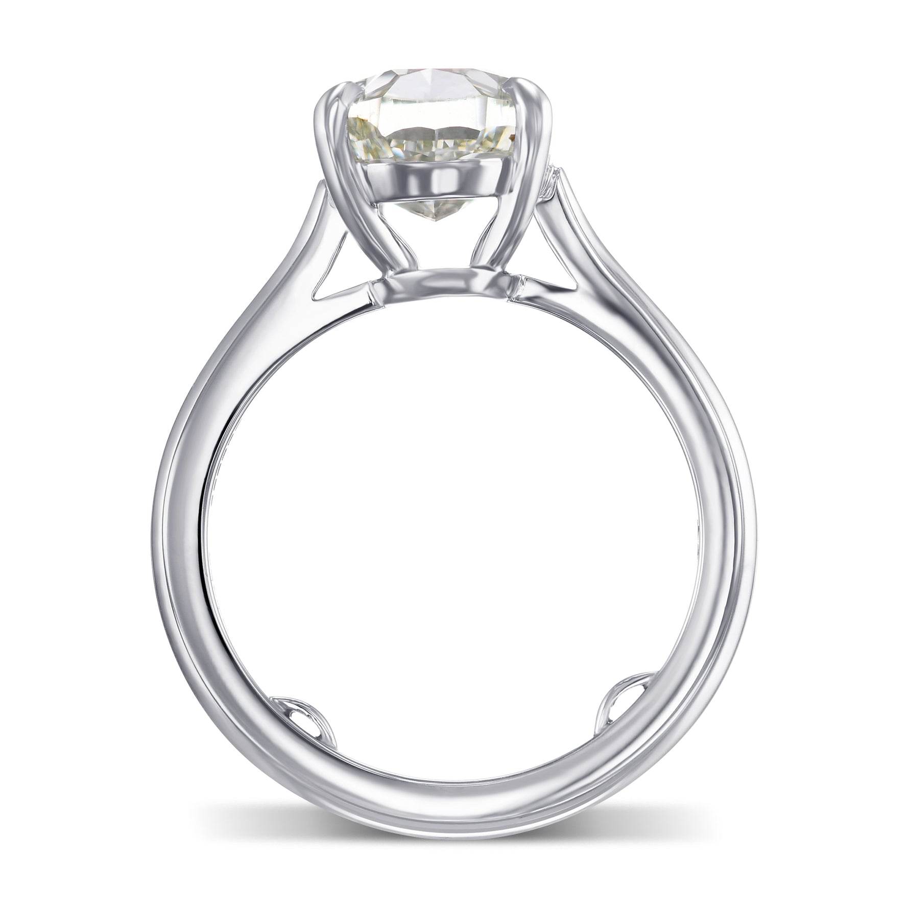 Oval Fancy Yellowish Green Solitaire Diamond Ring